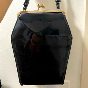 Black rainbow glitter coffin purse Halloween